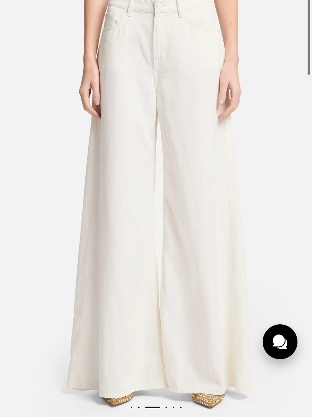 7 For All Mankind Wide-Leg Jeans in Cream